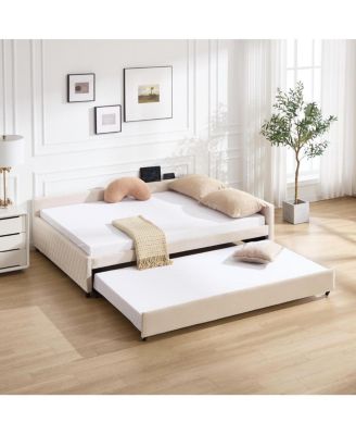 Upholstered Daybed with Trundle