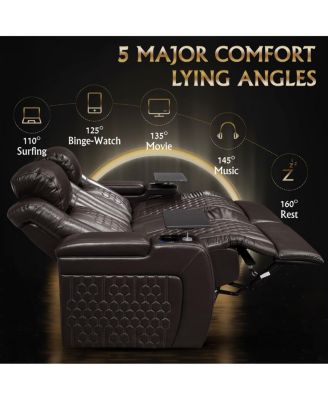 Power Recliner 2 PC, Top-Grain Nappa, Smart Charging, RGB LED