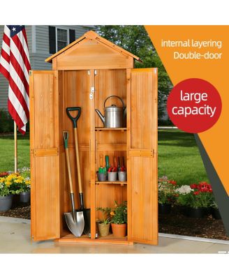  Outdoor Storage Shed Waterproof Garden Cabinet with Lockable Doors