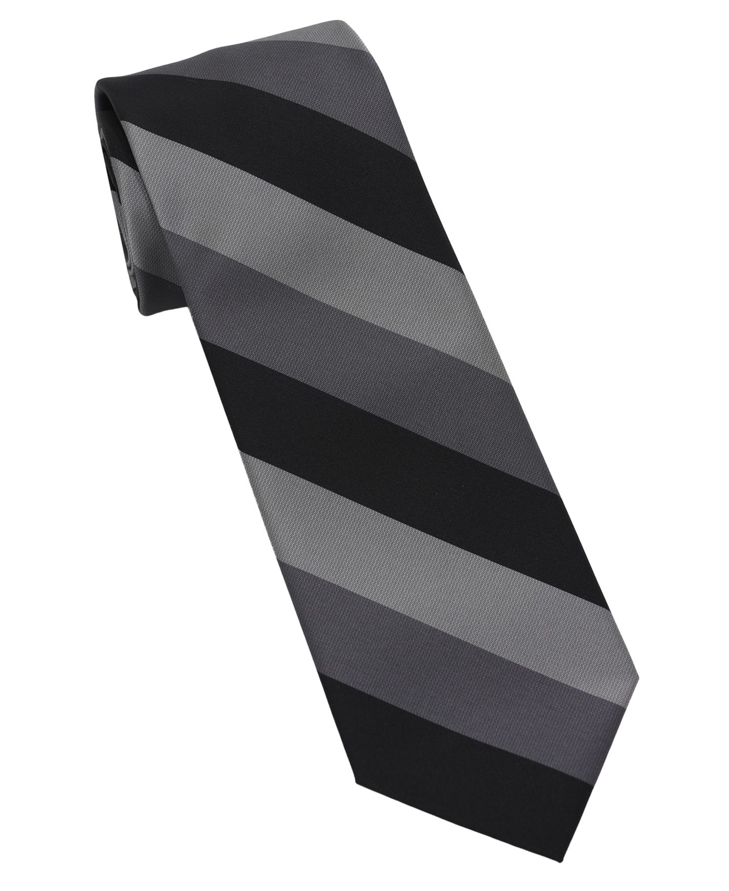 Мужские галстуки DKNY Slim Design Striped Neck Tie, цвет: Чёрный / Серый — фото 1