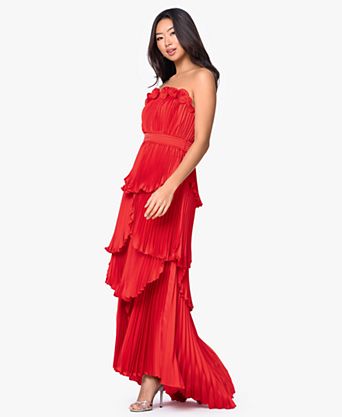 red long dress for women Kenzie Elegant Evening L / Red Looking for a sexy party dress online? Free-Spirited Style - Red Clay