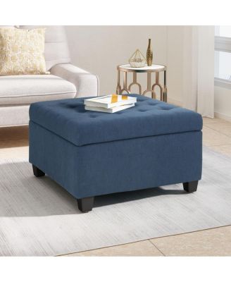  Upholstered Tufted Fabric Storage Ottoman