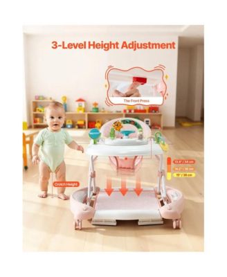Toddler 5-in-1 Walker with Wheels & Adjustable Height Seat