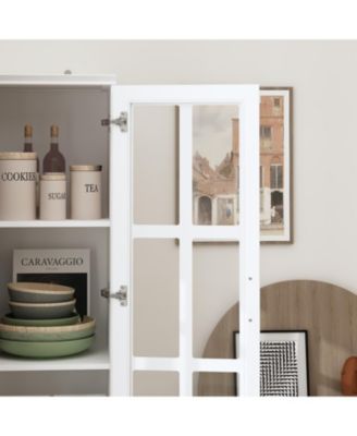 5-Shelf Wood Corner Standard Bookcase with Adjustable Shelves