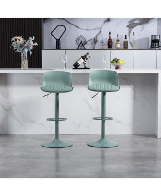Bar Stools Set of 2 – Modern PU Leather Counter Height Barstools with Back