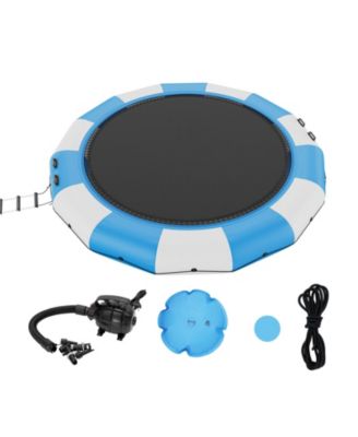 15 Ft Inflatable Water Bouncer with Ladder and Air Pump