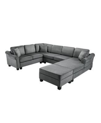 U-Shaped Sectional Sofa with Ottoman