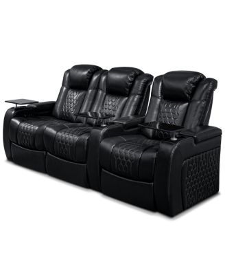 Streamdale 93.3" Power Recliner 3 PC, Top-Grain Nappa, Smart Charging, RGB LED