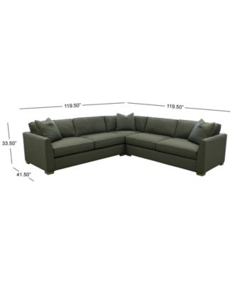 Corine 3-Pc. Upholstered Sectional Sofa Set with Toss Pillows