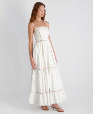 Women's Square-Neck Cambria Contrast Trim Maxi Dress