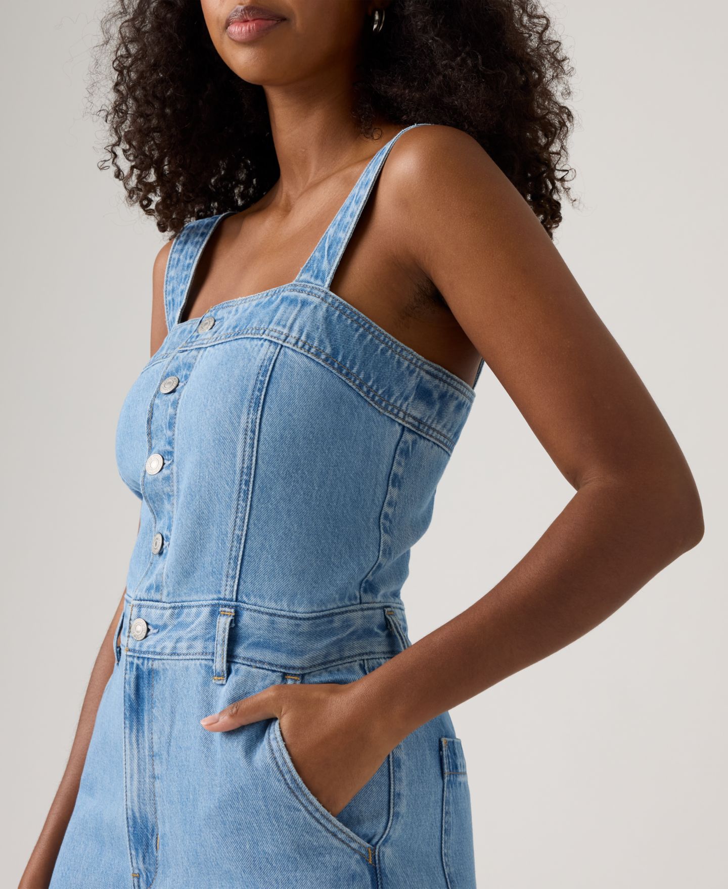 Женский комбинезон Levi's Drea Square Neck Button-Front Jumpsuit, цвет: I Will — фото 4