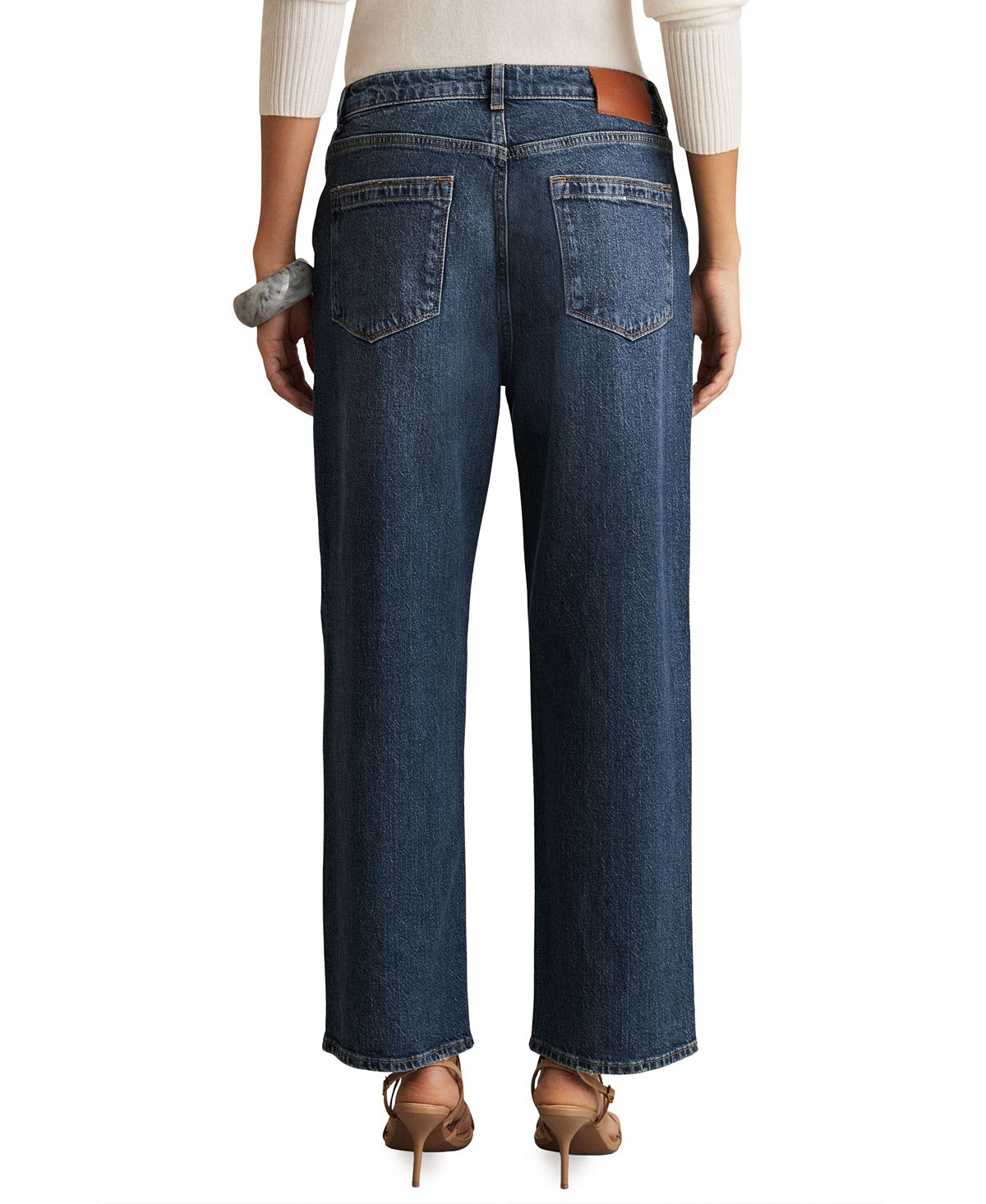 REISS Women's Selin Mid-Rise Straight-Leg Jeans view 6 — MAYCSS fashion products