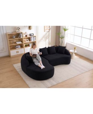 Compression L-Shape Sectional Sofa,Modular Chenille Couch