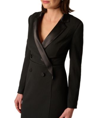 Women's Tuxedo Long-Sleeve Sheath Dress