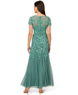 Adrianna Papel Women's Floral-Beaded Gown