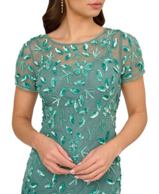 Adrianna Papel Women's Floral-Beaded Gown