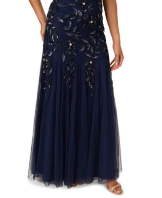 Adrianna Papel Women's Floral-Beaded Gown