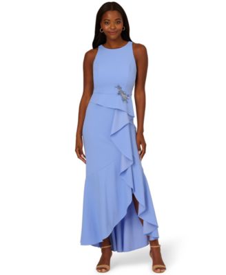 Women's Cascading-Ruffle Crepe Gown