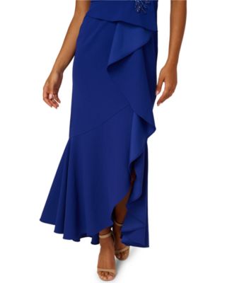 Women's Cascading-Ruffle Crepe Gown