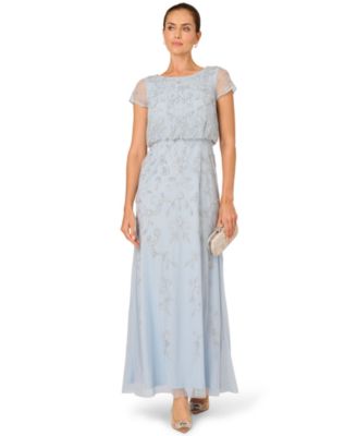 Women's Boat-Neck Beaded Blouson Gown
