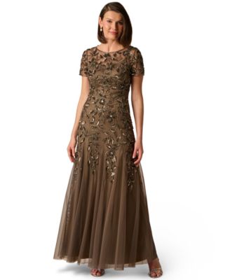 Adrianna Papel Women's Floral-Beaded Gown