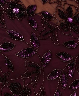 Adrianna Papel Women's Floral-Beaded Gown