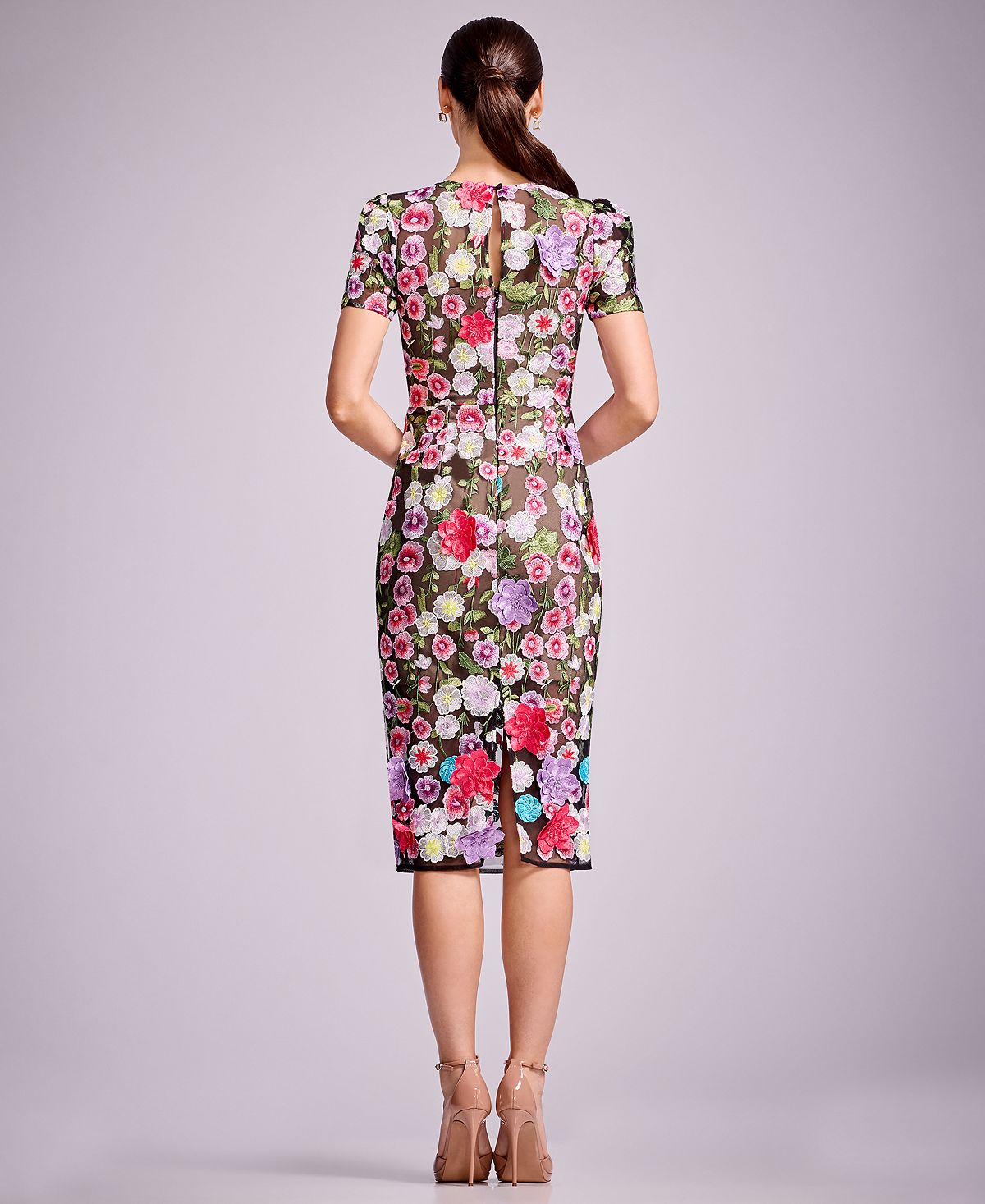 Dress the Population Women's Puff Short-Sleeve Bodycon Midi Dress view 5 — MAYCSS fashion products