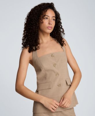 Women's Four-Button Halter Neck Vest