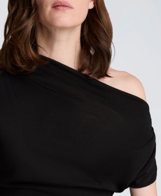 Women's Asymmetrical Drape Short-Sleeve Top