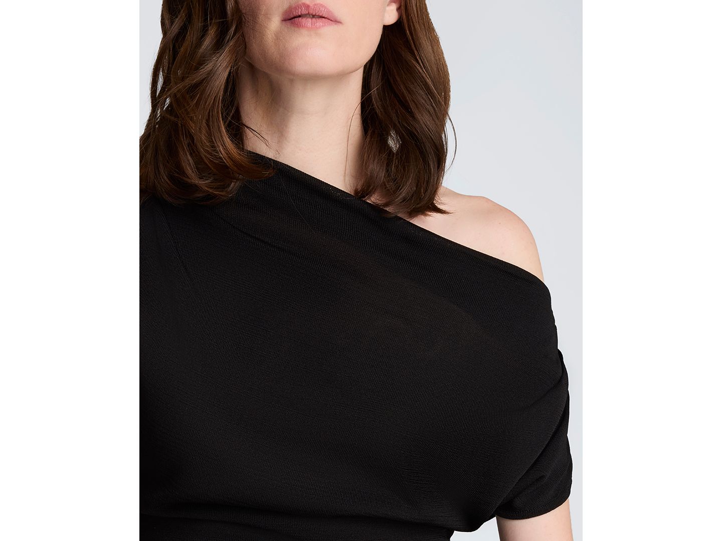 Женский топ Kenneth Cole Asymmetrical Drape Short-Sleeve, цвет: Чёрный — фото 4