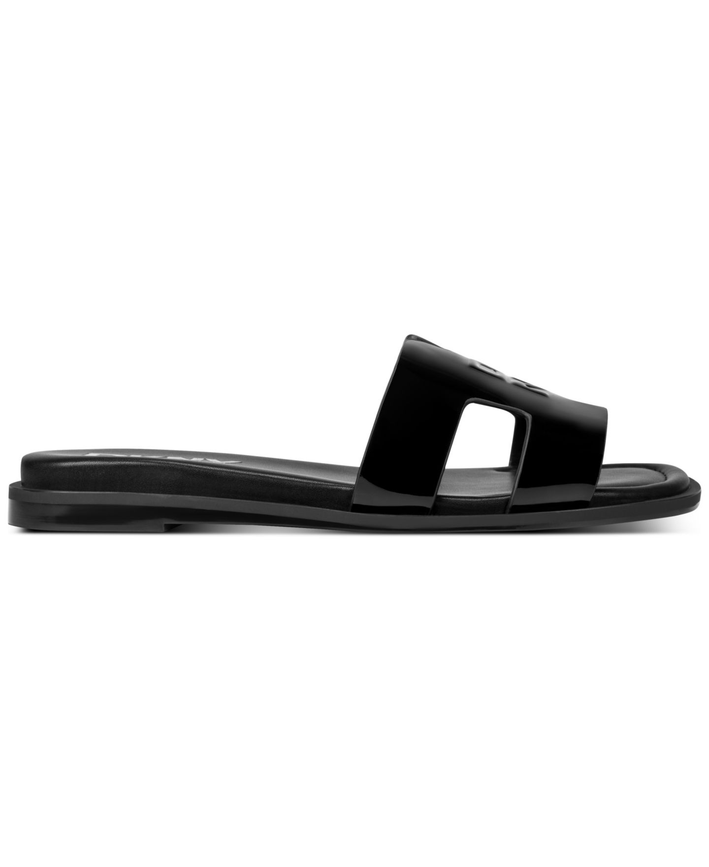 Женские сандалии DKNY Columba Slide Flat, цвет: Чёрный лаковый — фото 2