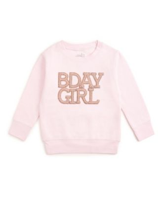 Toddler Girls Pearl BDay Patch Sweatshirt