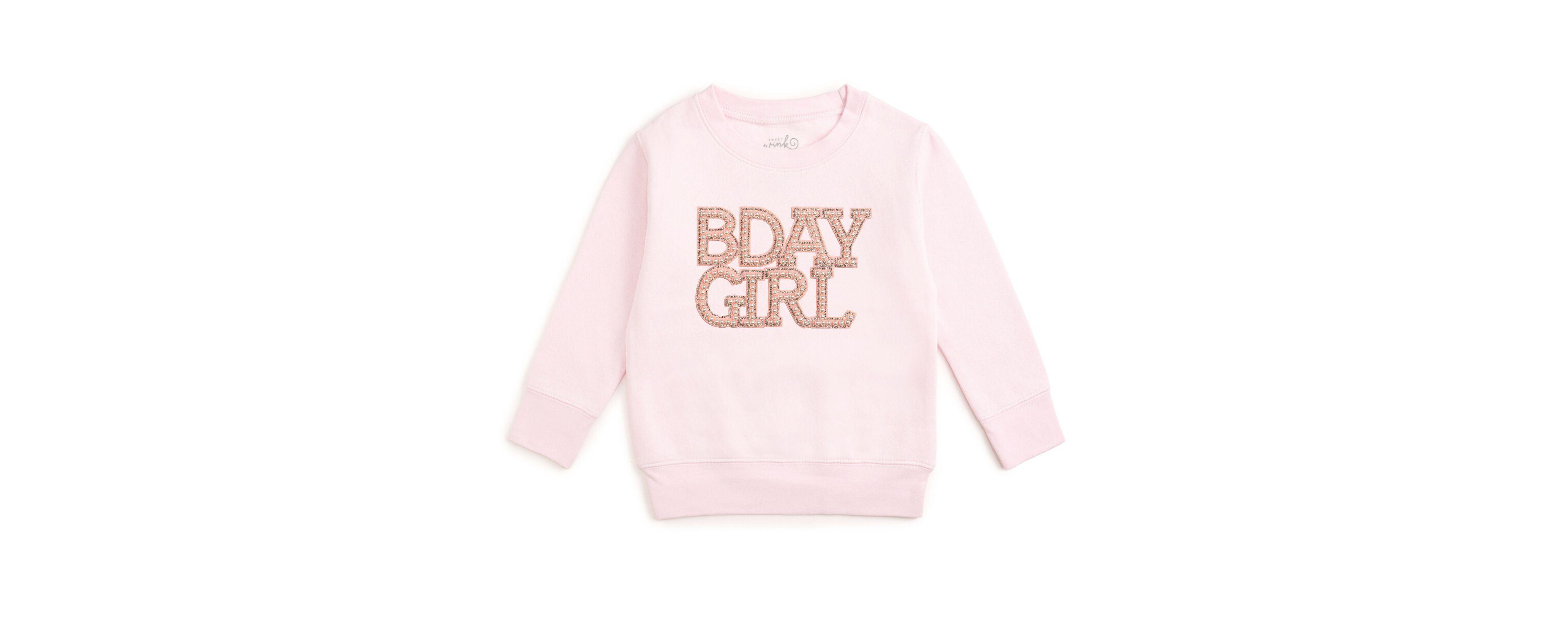 Sweet Wink Toddler Girls Pearl BDay Patch Sweatshirt