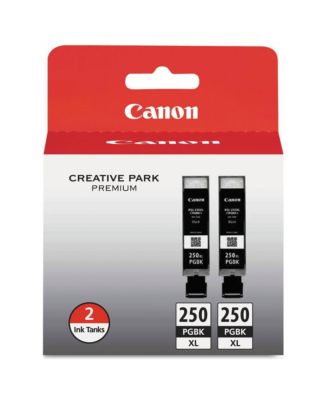 PGI-250XL High-Capacity Pigment Ink Cartridge for Select PIXMA iP, MG, MX Series Printers, 2 Pack, Black