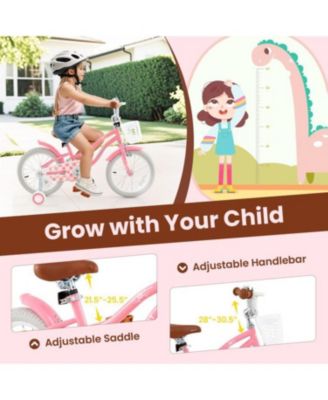 18 Inch Kids Bike with Training Wheels and Basket for Boys & Girls-4-8 Years