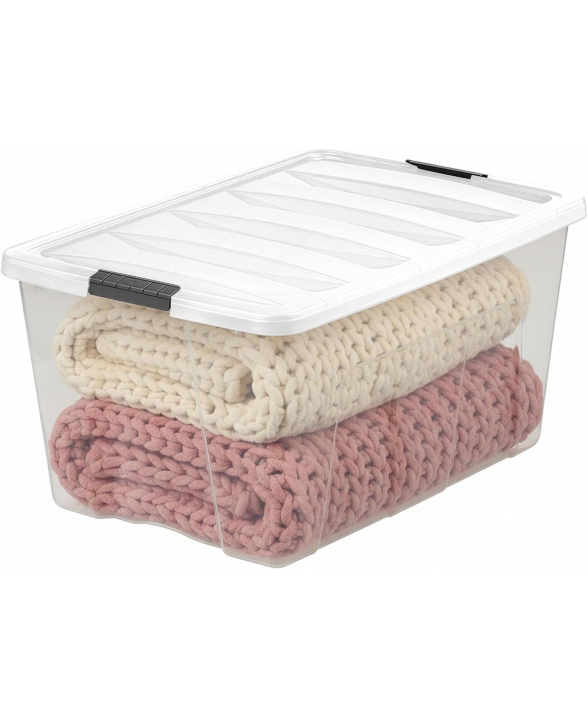 Iris Usa 94 Qt Stackable Plastic Storage Bins with Lids