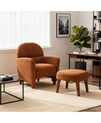 Modern Lazy Chair with Footrest Ottoman