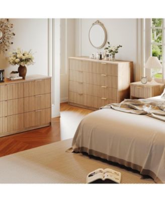 Modern 8-Drawer Dresser with Fluted Front