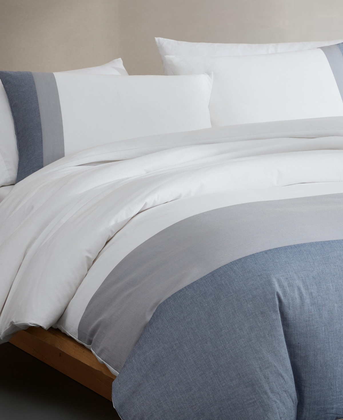 Calvin Klein Chambray Handkerchief 3-Pc. Duvet Cover Set