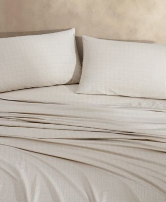 Printed Washed 200-Thread Count Cotton Percale 4-Pc. Sheet Set, Queen