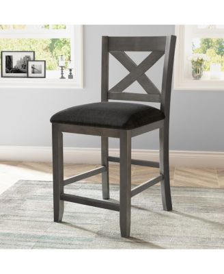  Rustic Farmhouse Counter Height Dining Table Set with 4 Chairs