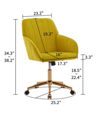 Grand Velvet Ergonomic Office Chair with Luxurious Gold Base