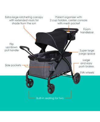 Kids Trend Tour LTE 2-in-1 Stroller Wagon - - Gravity Black