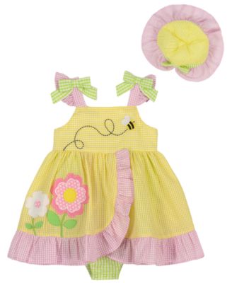 Baby Girls' Embroidered Dress with Hat