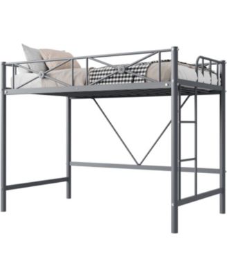 Twin Metal Loft Bed, Heavy-Duty Steel Frame with Safety Guardrails, Space-Saving Design for Kids Bedroom or Dorm