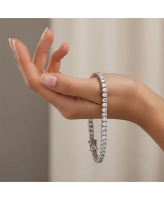 Classic Sterling Silver Radiant Cubic Zirconia Tennis Bracelet