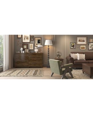 Brown 6-Drawer Finish Dresser Chest of Drawers Cabinet