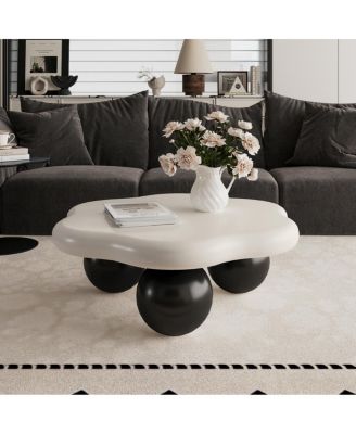 35" Cloud Shaped Coffee Table, Petal-Shaped Minimalist Table