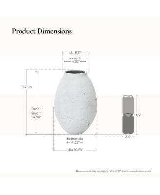 Antique White Cement Bulb Vase, Tall Home Accent for Floor and Tabletops