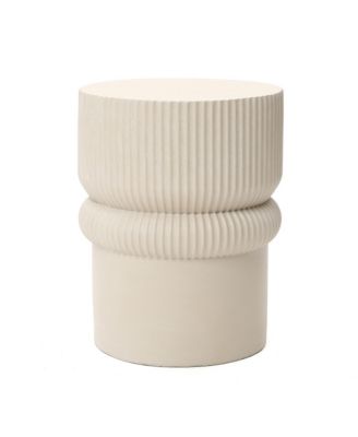 Minimalist MgO Patio Table, Tall Round Side Table for Outdoor Spaces